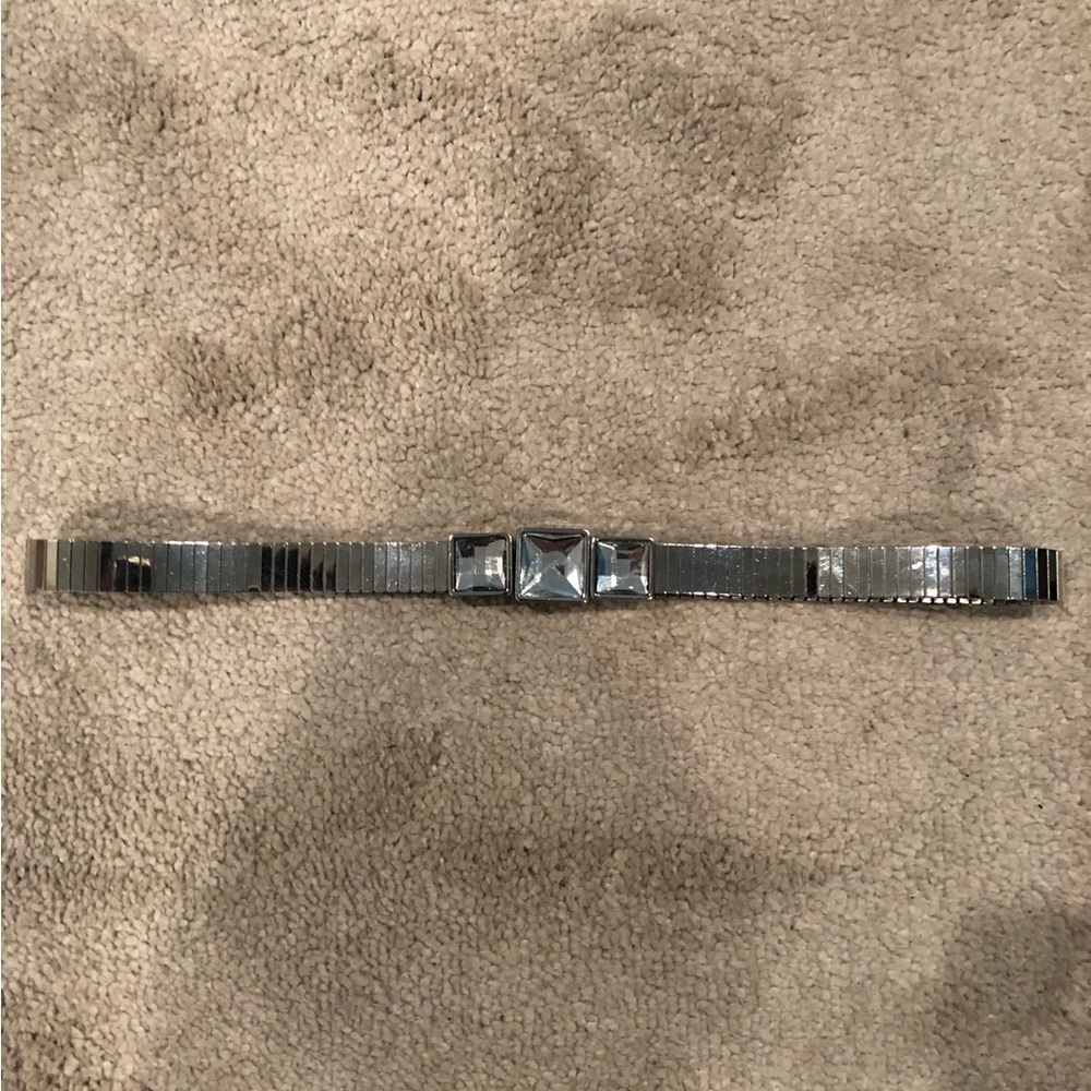 White House Black Market-Rhinestone expandable (watch style)waist cinch belt.